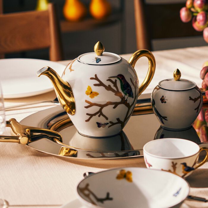 Aux Oiseaux Tea Pot Gold bernardaud aux oiseaux tea pot gold