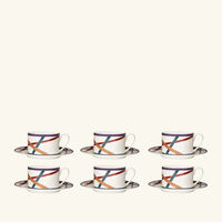 Nastri Tea Cup & Saucer Multicolor Set Of 6 missoni home nastri tea cup saucer multicolor set of 6