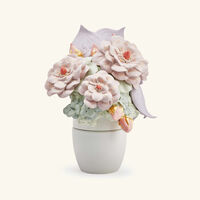 lladro vase with flowers large pink