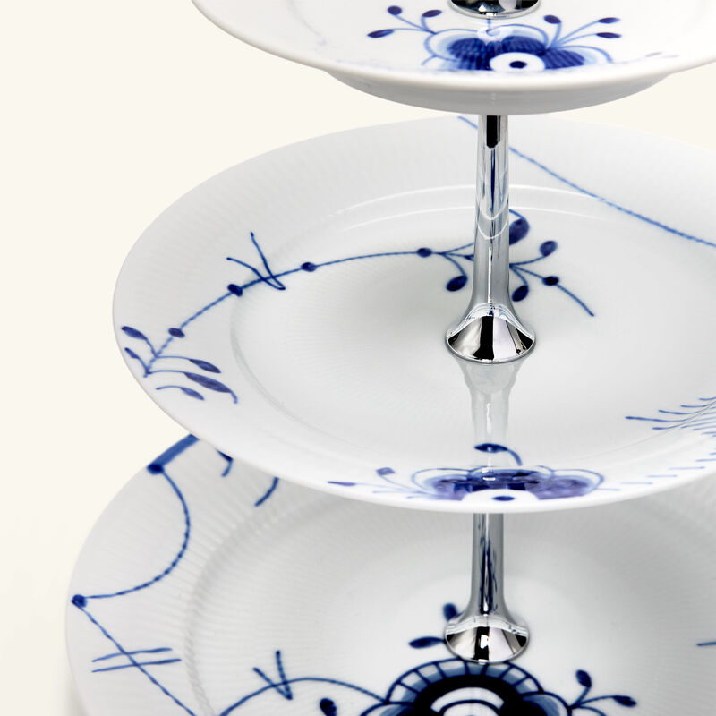 Blue Fluted Mega 3 Tier Cake Stand White royal copenhagen blue fluted mega 3 tier cake stand white