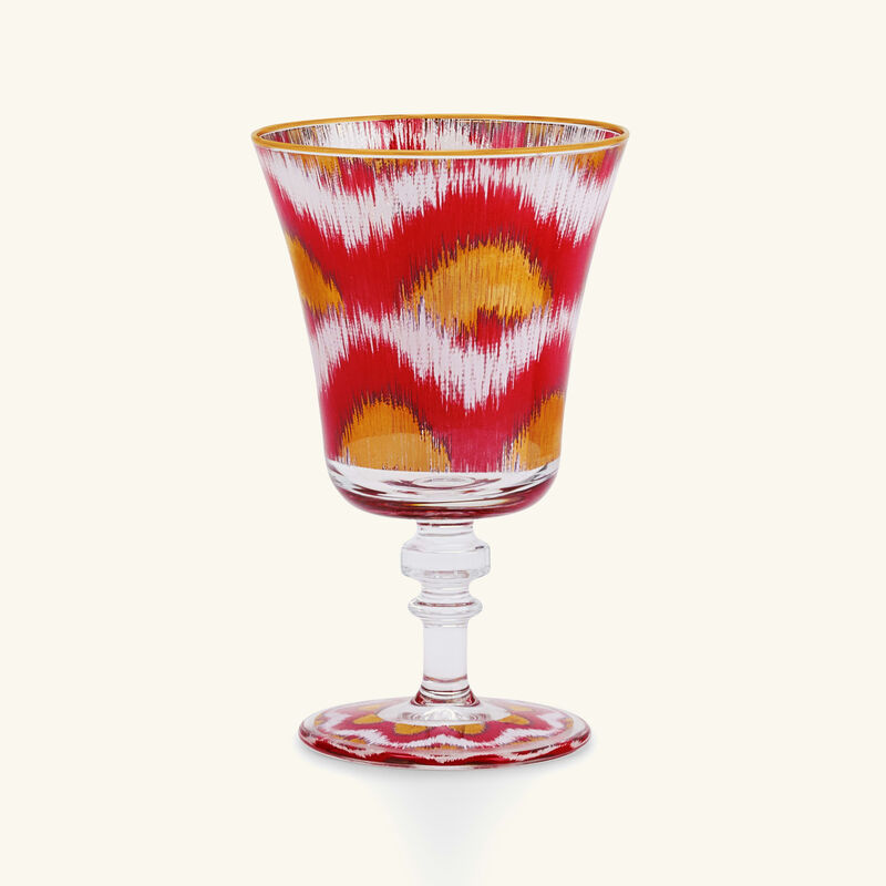 Ikat Drinking Glass Red les ottomans ikat drinking glass red