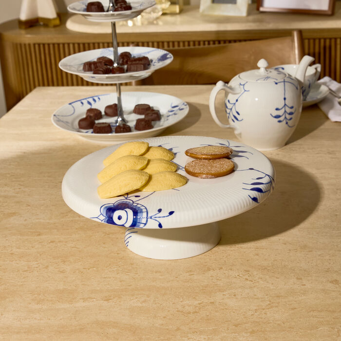 Blue Fluted Mega Cake Stand White royal copenhagen blue fluted mega cake stand white