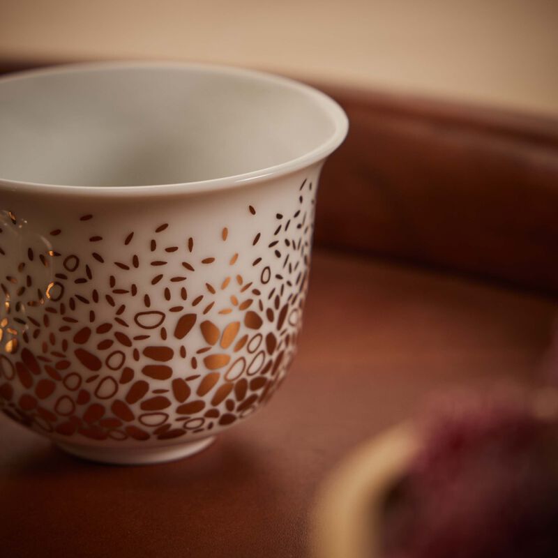 silsal tamrah by razan alazzouni dates spread top arabic coffee cup gold set of 2