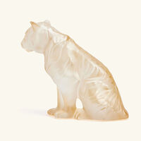 lalique sitting tiger sculpture small gold