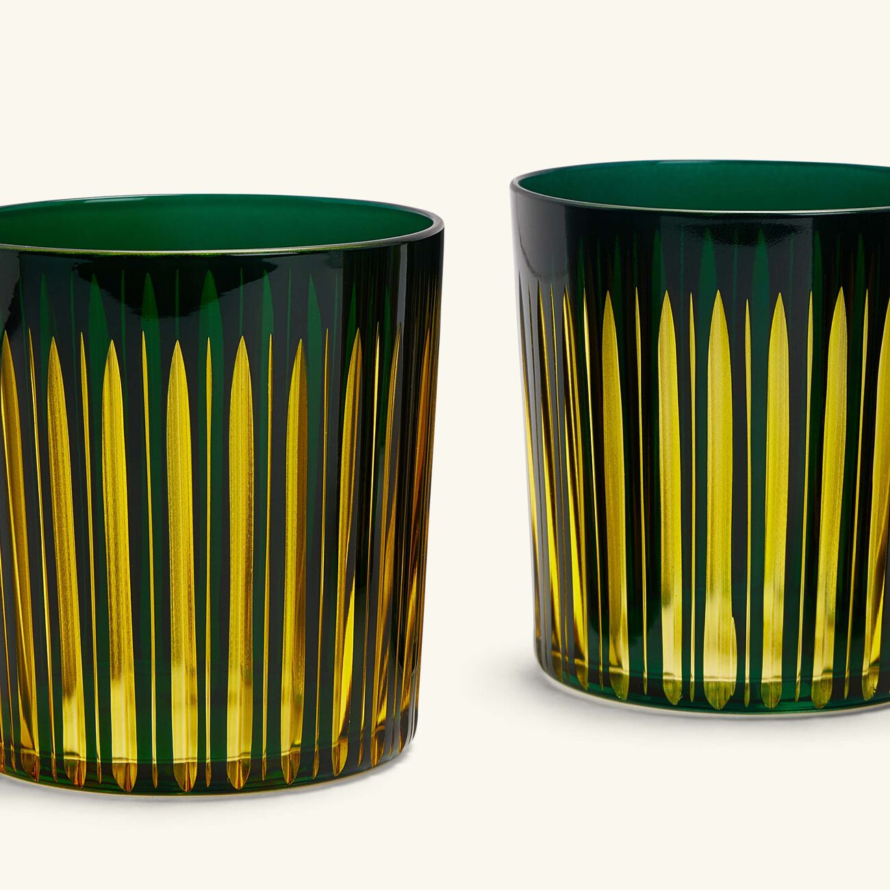 لوبجيه طقم بريزم المؤلف من 4 كؤوس مزدوجة كلاسيكية الطراز باللون الأخضر