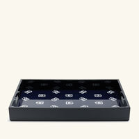 DG Logo Tray Rectangular Large Black dolce gabbana casa dg logo tray rectangular large black