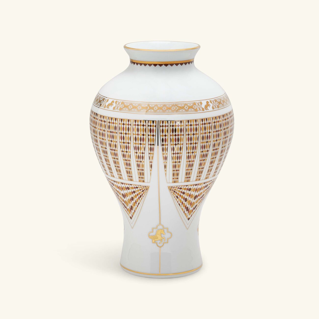 هافيلاند مزهرية كافالييه رويال دائرية متوسطة باللون الذهبي