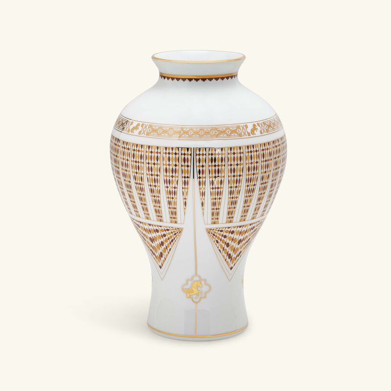 هافيلاند مزهرية كافالييه رويال دائرية متوسطة باللون الذهبي