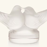 لاليك منحوتة على شكل زوج من طيور الحب صغيرة شفافة