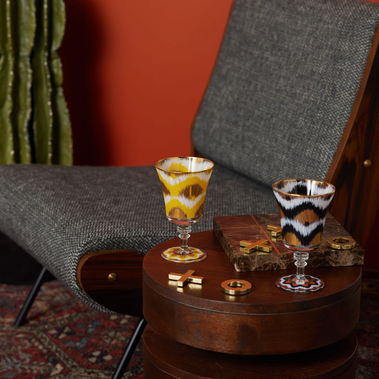 لي أوتومان كأس الشرب إيكات ذهبي