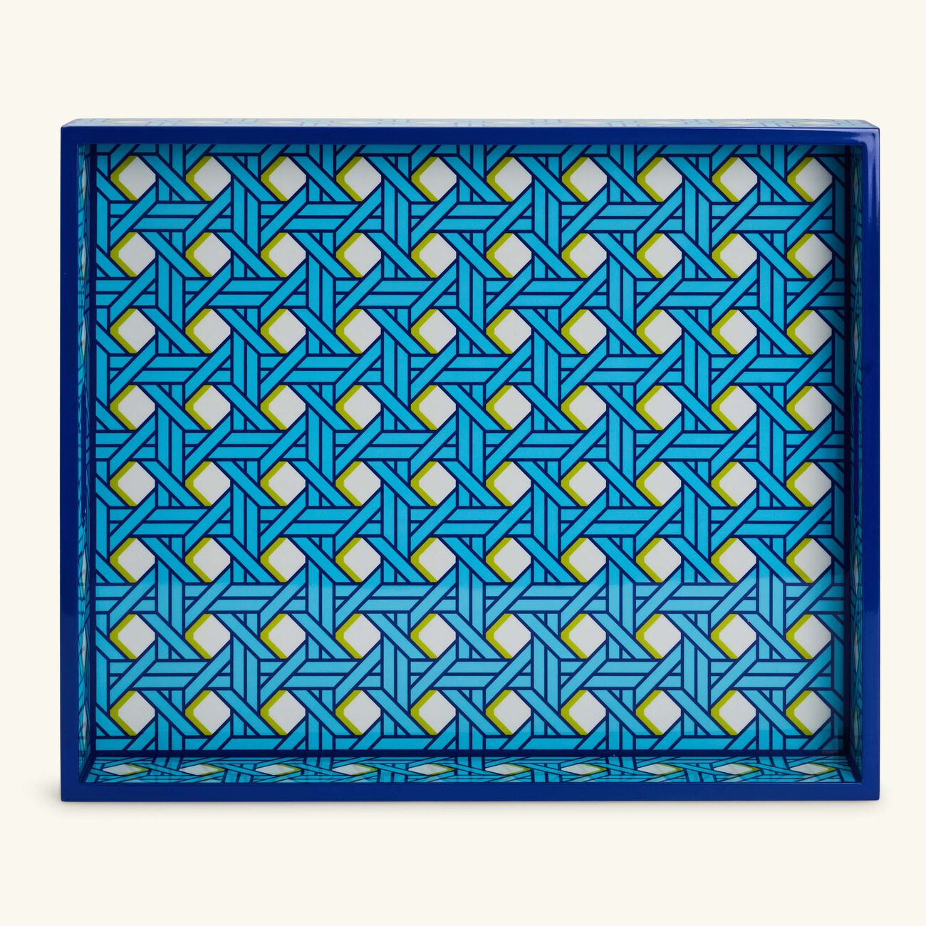 jonathan adler basketweave tray rectangular large blue