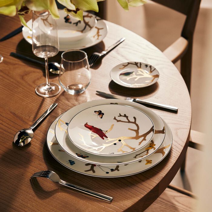 bernardaud aux oiseaux salad plate round gold 21cm