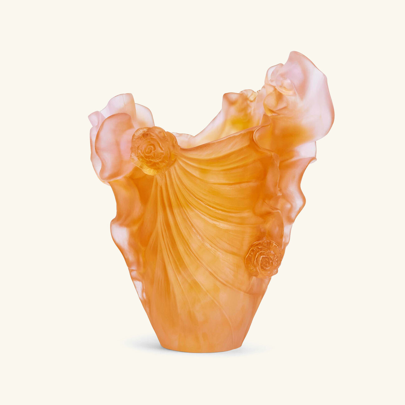 Rose Royale Vase Medium Orange Limited Edition daum rose royale vase medium orange limited edition