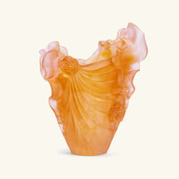 Rose Royale Vase Medium Orange Limited Edition daum rose royale vase medium orange limited edition