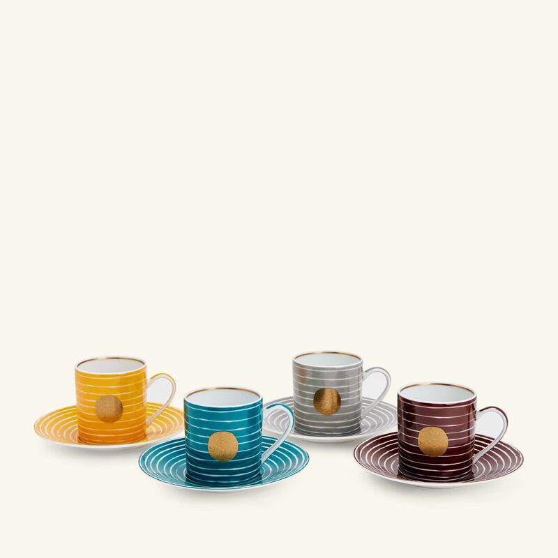 bernardaud aboro coffee cup   saucer set of 4