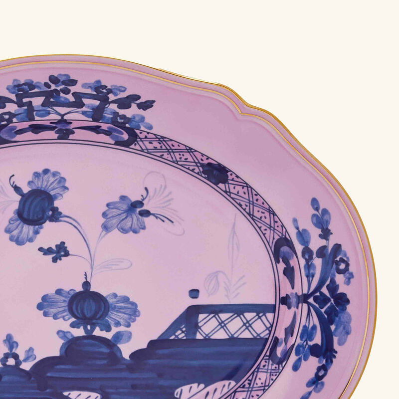 ginori 1735 oriente italiano serving platter oval pink 29cm