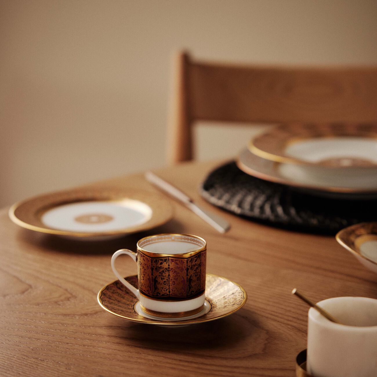 Eventail Coffee Cup & Saucer Gold bernardaud eventail coffee cup saucer gold