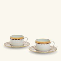 haviland cavalier royal tea cup   saucer gold set of 2