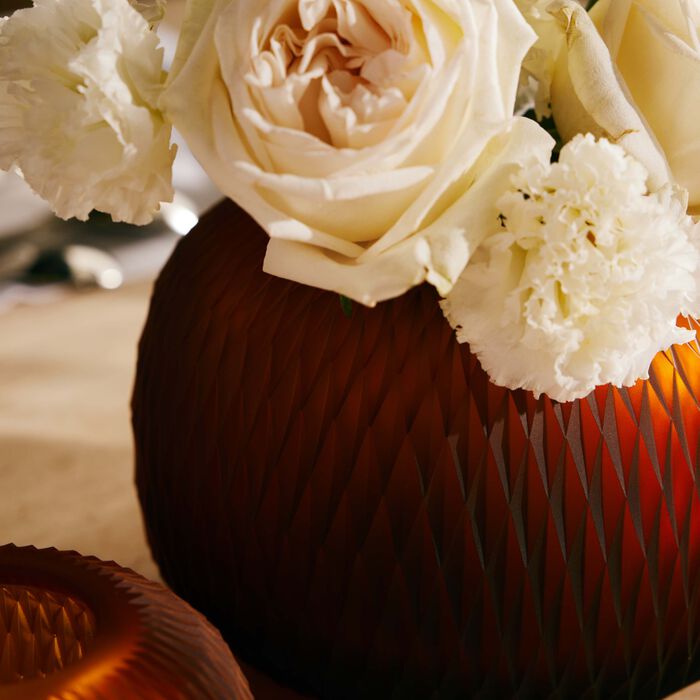 ruckl metamorphosis vase round mini amber