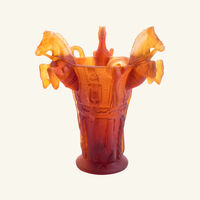 daum r ve equestre vase small amber