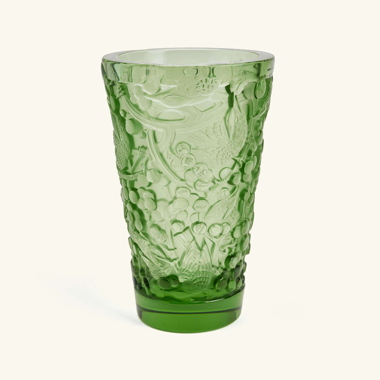 lalique merles et raisins vase small green