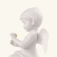 Angel With Flower Sculpture Small White lladro angel with flower sculpture small white