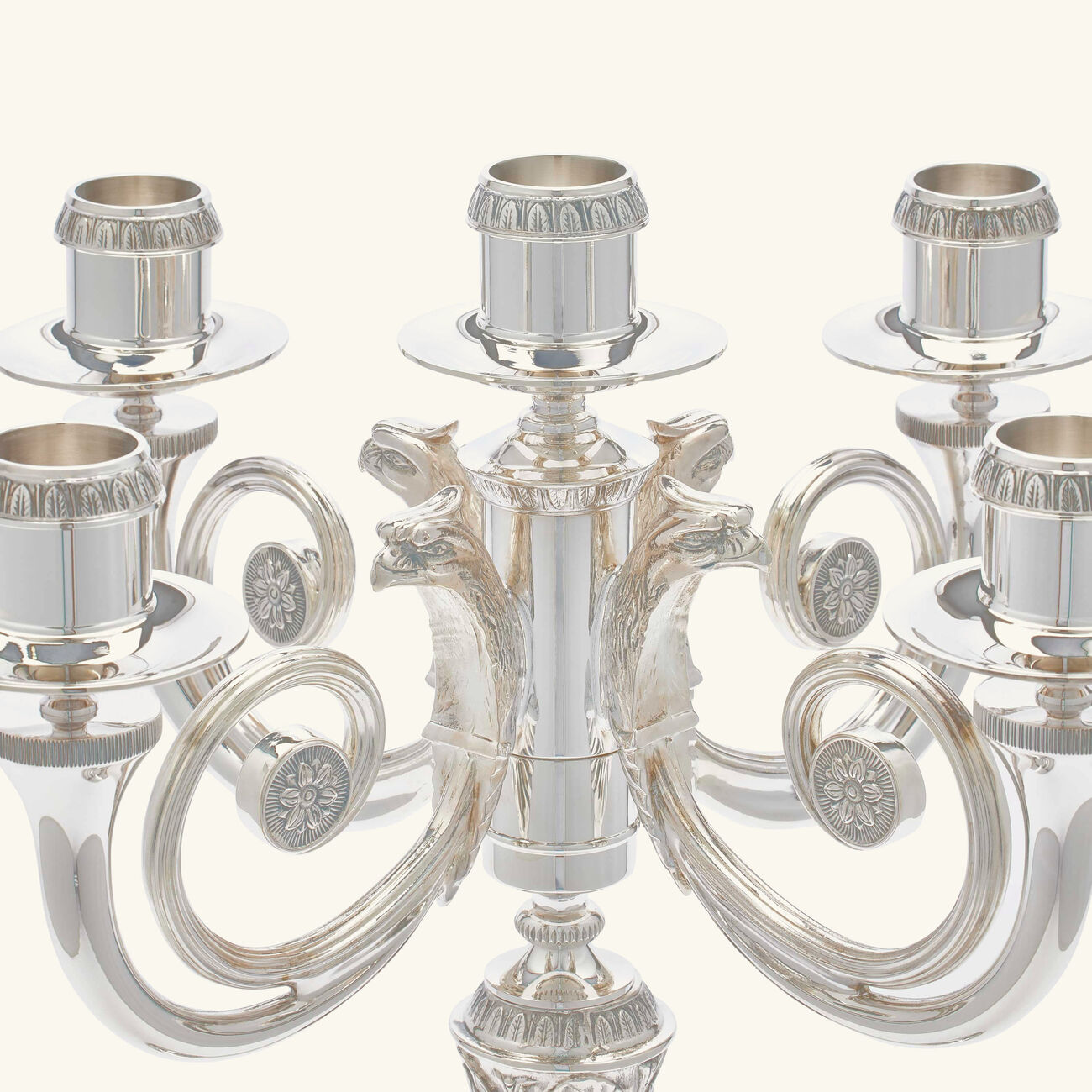 كريستوفل شمعدان مالميزون بخمسة شموع مطلي بالفضة