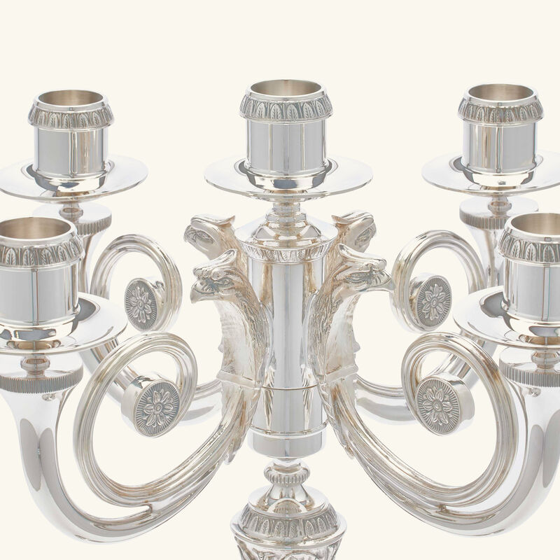 كريستوفل شمعدان مالميزون بخمسة شموع مطلي بالفضة