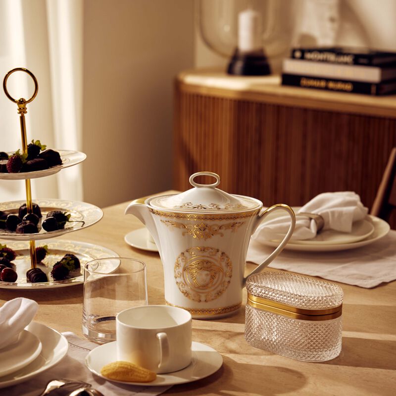 versace medusa gala tea pot white