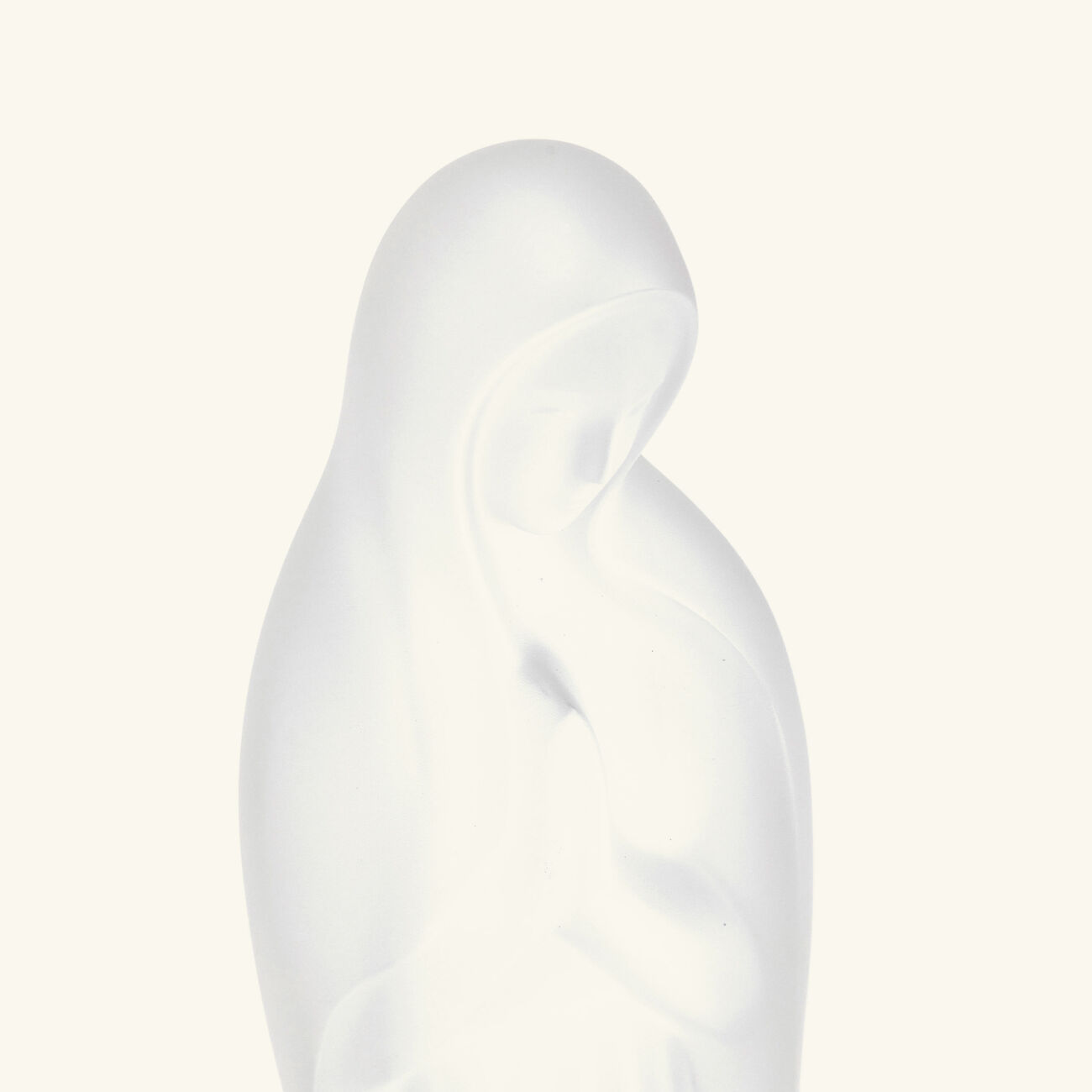 lalique virgin with hands together sculpture medium clear