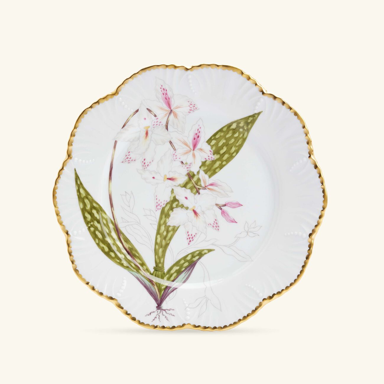 pinto paris histoires d orchidees dinner plate round gold 26cm