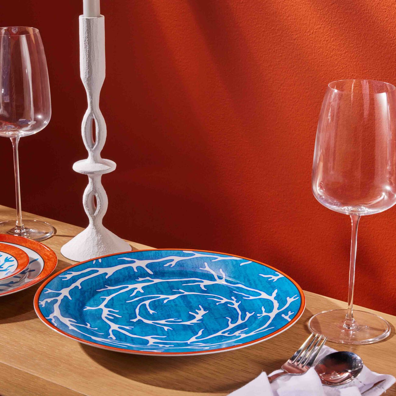 pinto paris lagon charger plate round blue 29cm