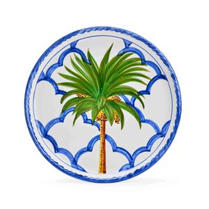 Ottomans Palm Ceramic Plate- Blue, medium