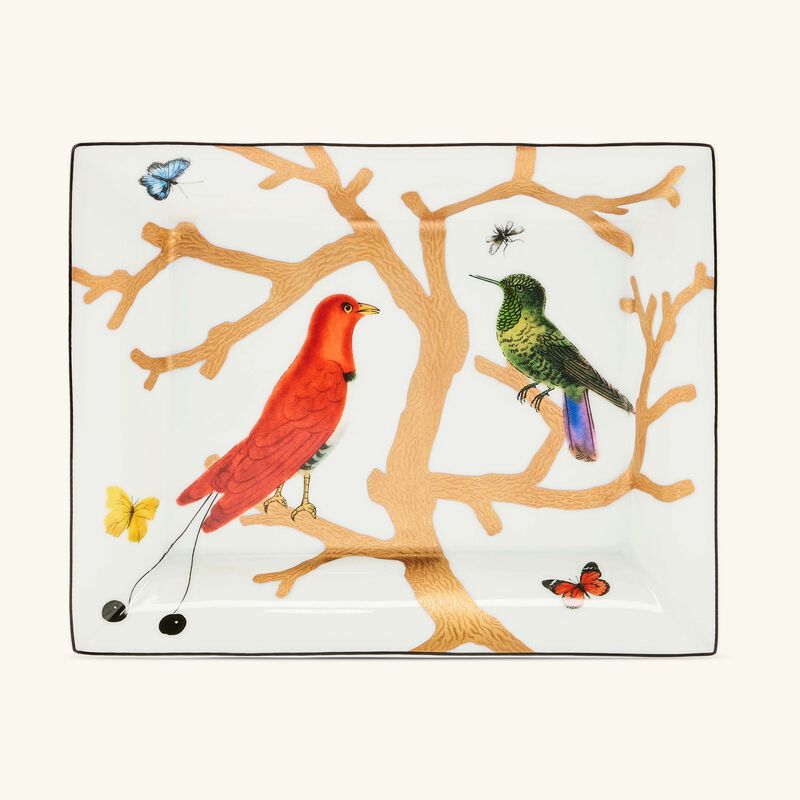 Aux Oiseaux Ashtray Rectangular Gold bernardaud aux oiseaux ashtray rectangular gold