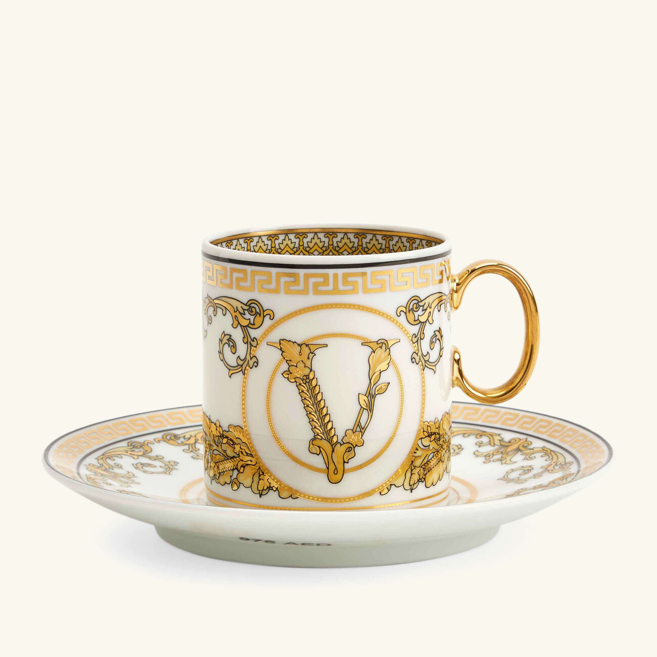 versace virtus gala coffee cup   saucer white