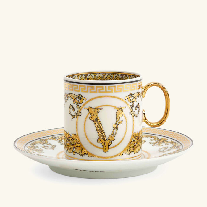 versace virtus gala coffee cup   saucer white