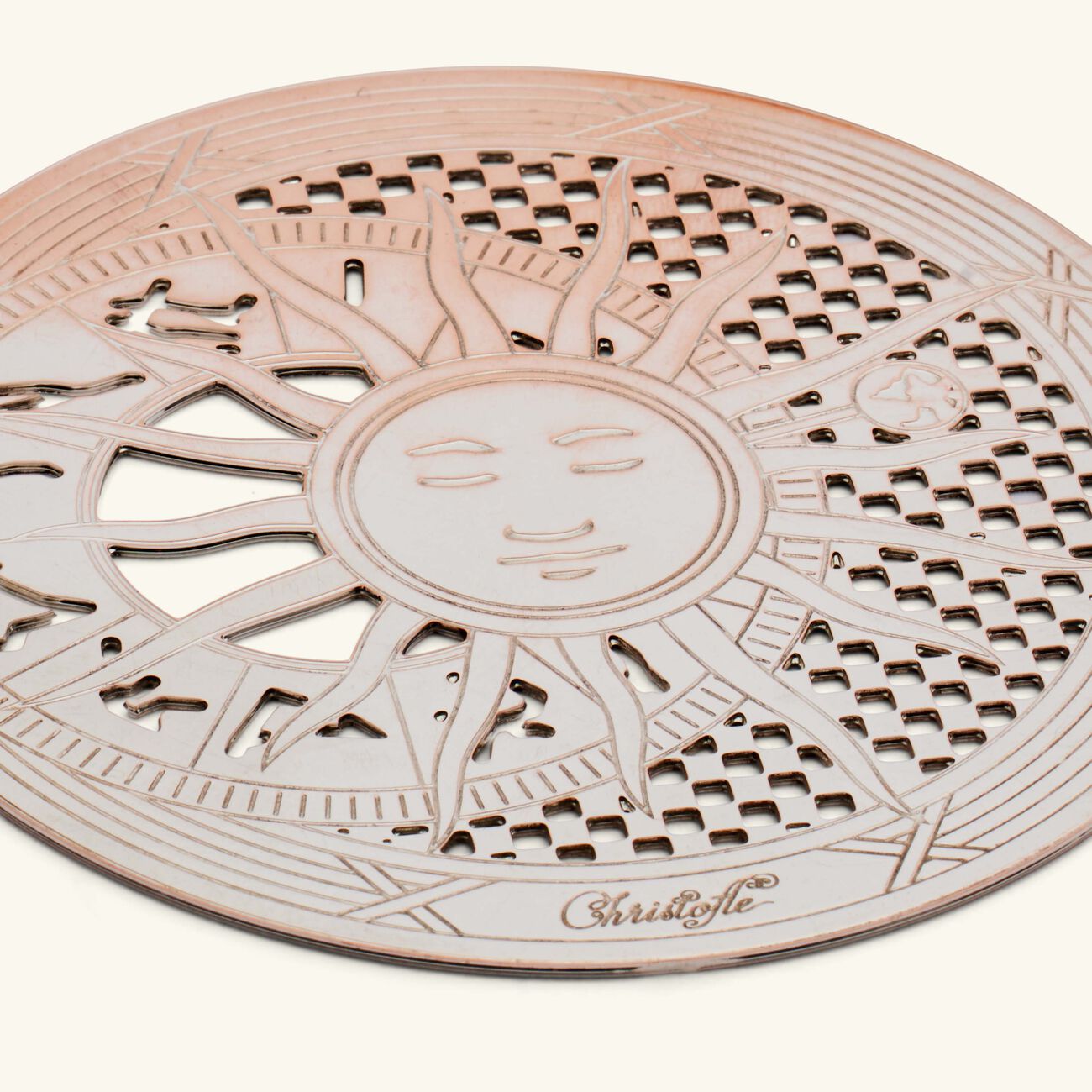 christofle r ve cosmique coaster silver plated set of 2