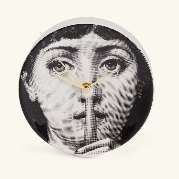 fornasetti silenzio desk clock grey
