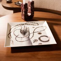 fornasetti gioielli trinket tray square white