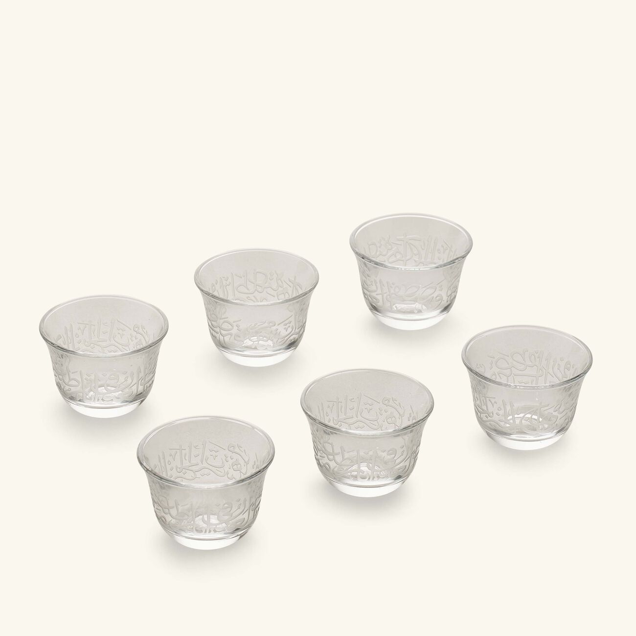 Thuluth Arabic Coffee Cup Clear Set of 6 dimlaj thuluth arabic coffee cup clear set of 6