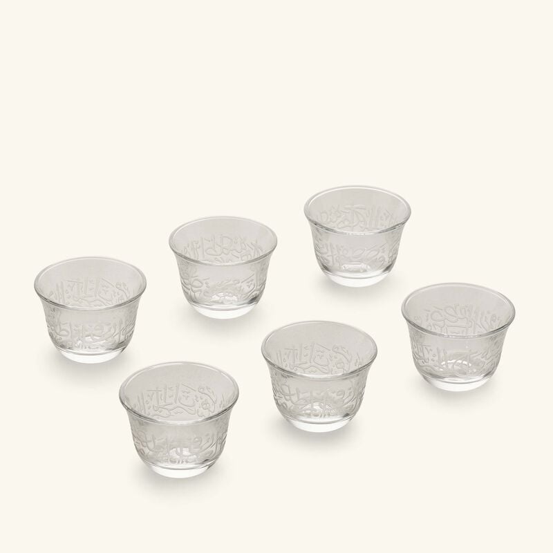 Thuluth Arabic Coffee Cup Clear Set of 6 dimlaj thuluth arabic coffee cup clear set of 6