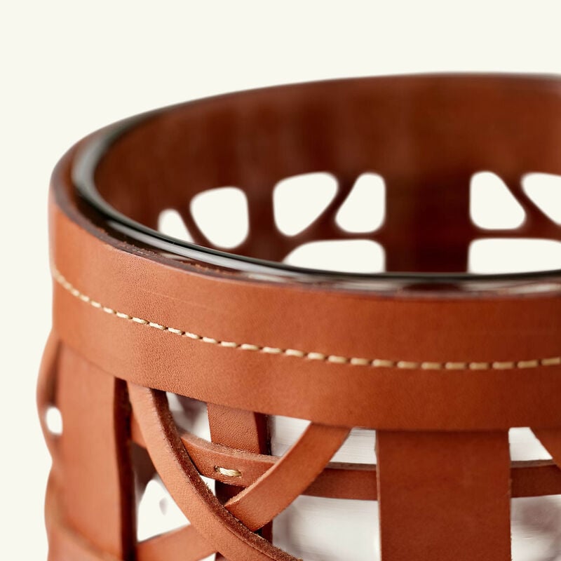 ralph lauren home preston hurricane candle holder small brown