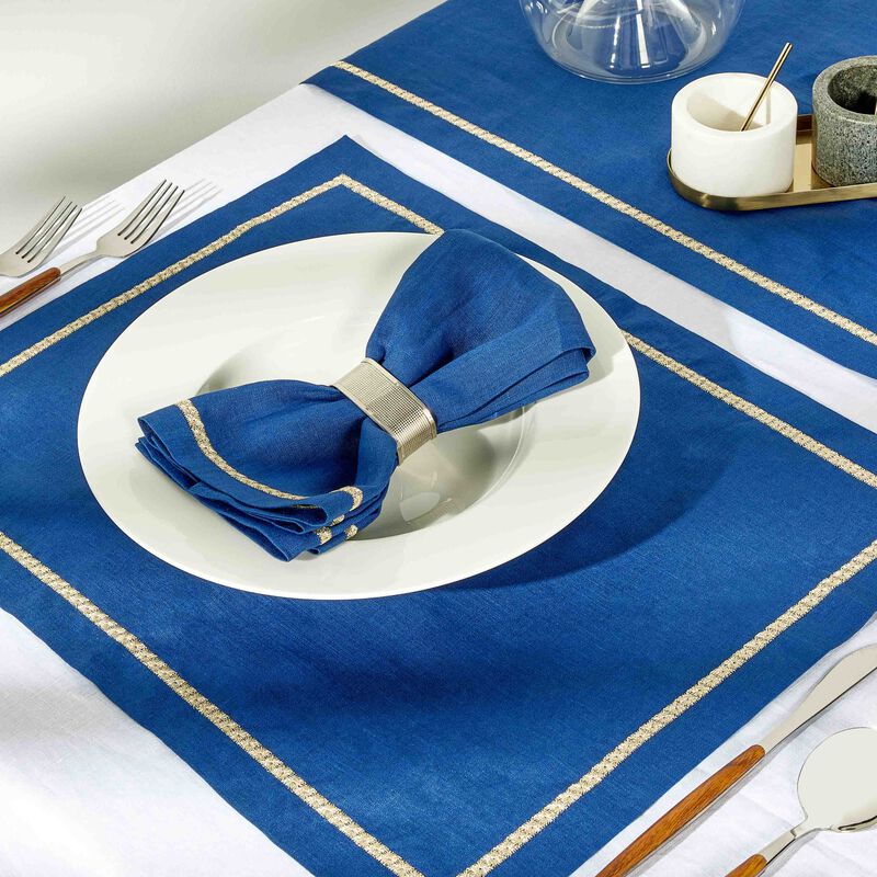 Rosely Placemat Blue Set Of 6 catherine denoual rosely placemat blue set of 6