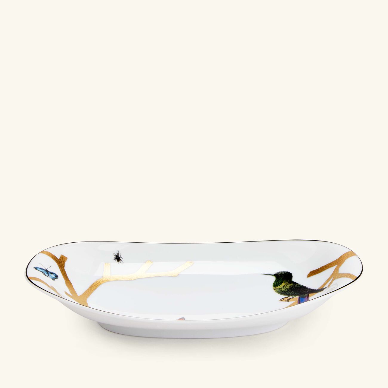 برناردو طبق التقديم أو زوازو بيضاوي باللون الذهبي 21 سم