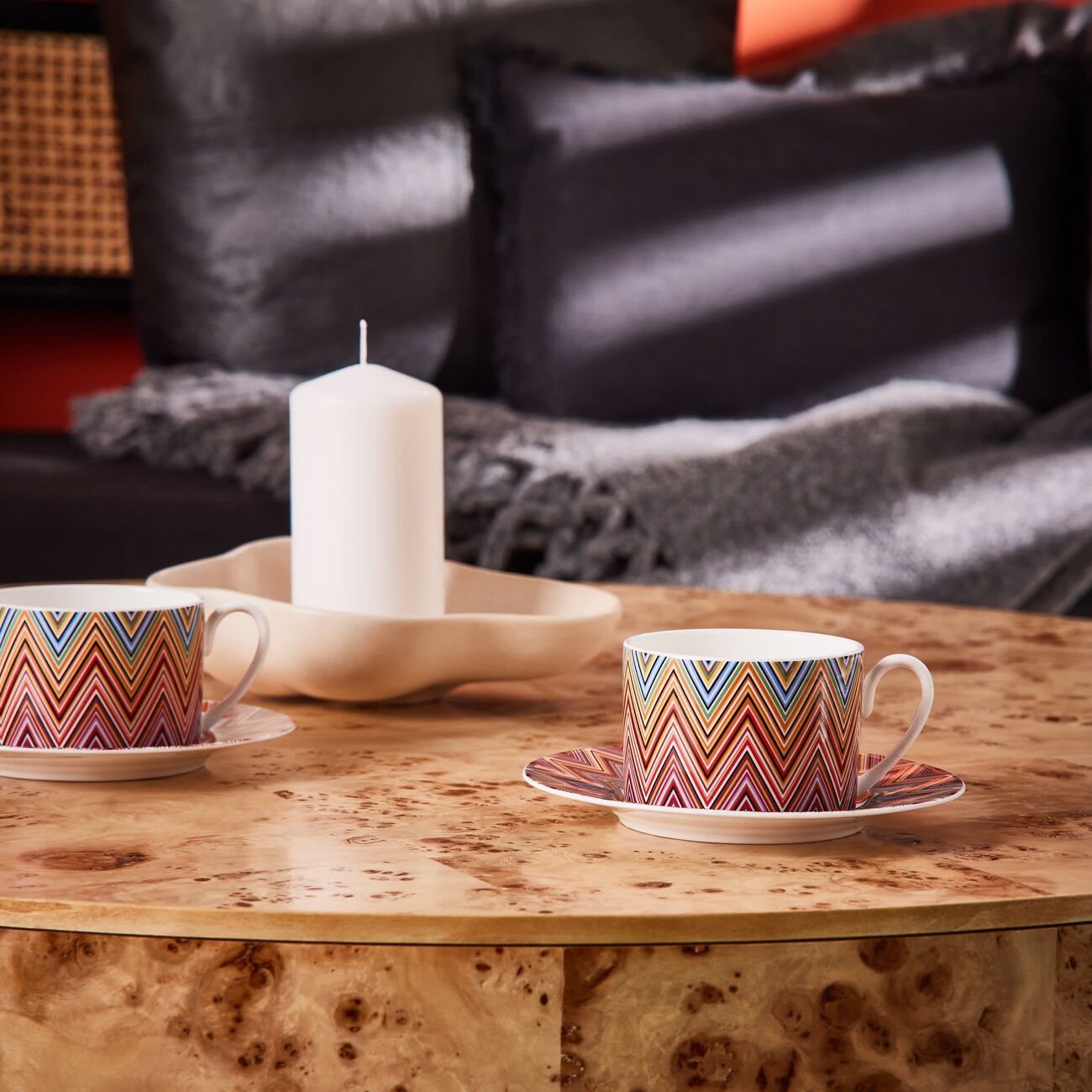 Zig Zag Jarris Tea Cup & Saucer Set of 6 missoni home zig zag jarris tea cup saucer set of 6