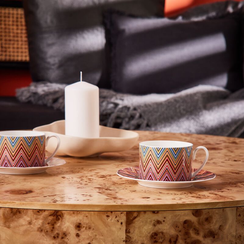 Zig Zag Jarris Tea Cup & Saucer Set of 6 missoni home zig zag jarris tea cup saucer set of 6
