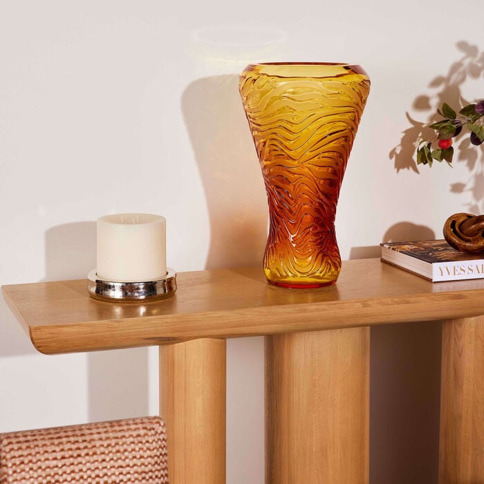 Tigre Vase Large Amber lalique tigre vase large amber