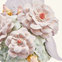 lladro vase with flowers large pink