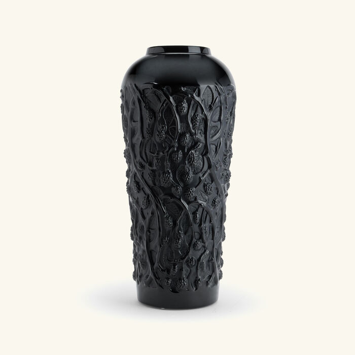 lalique mures vase large black