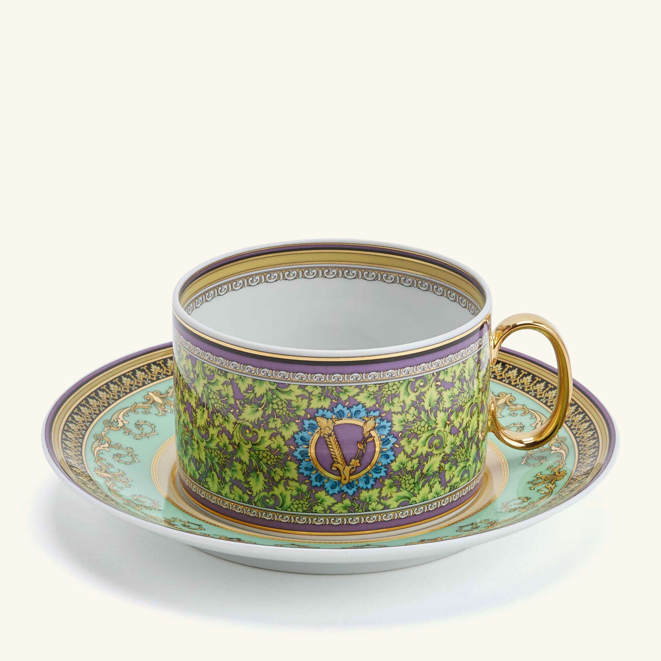 versace barocco mosaic tea cup   saucer pattern set of 6